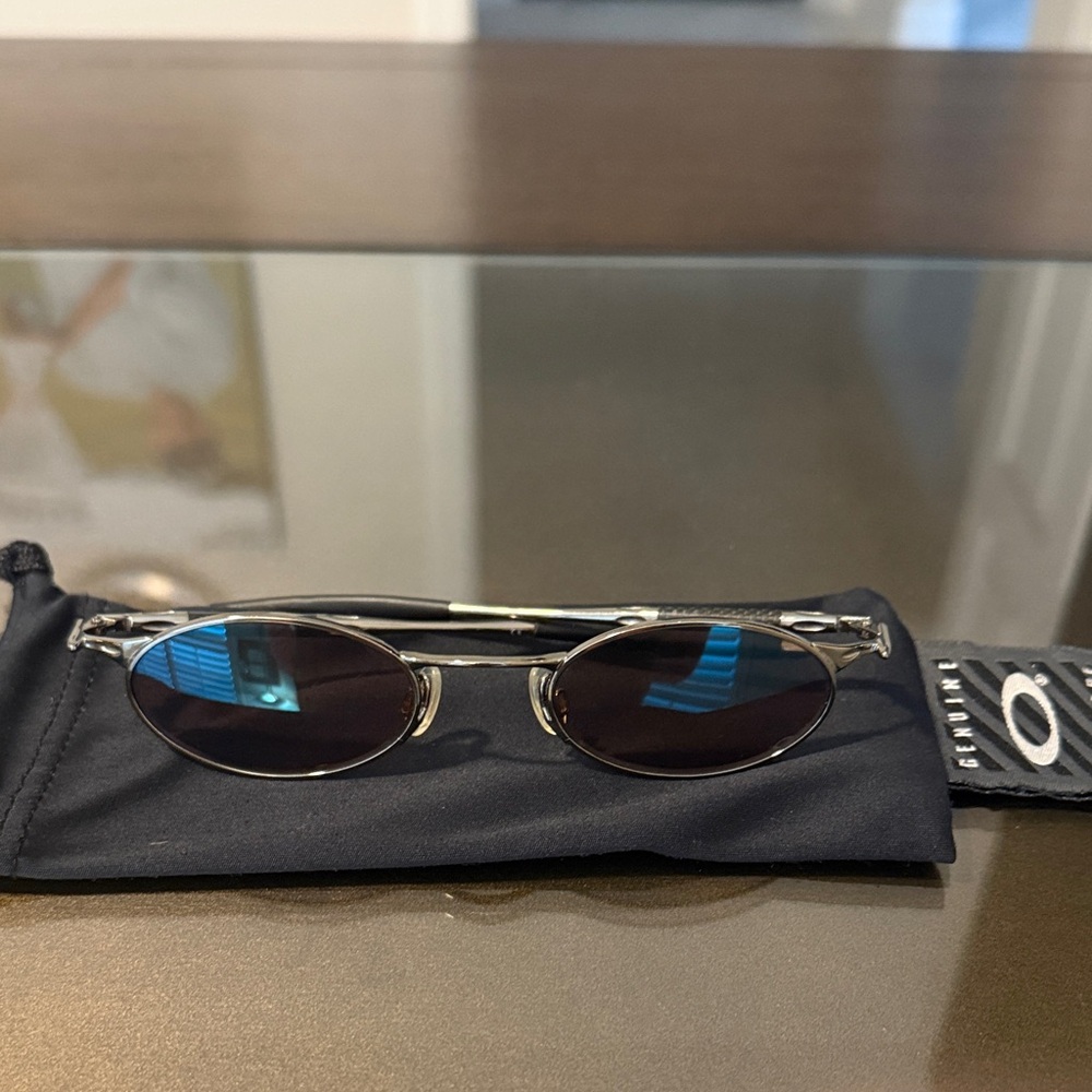 Rare Oakley Metallic “High Polished” Sunglasses with Dark Lenses